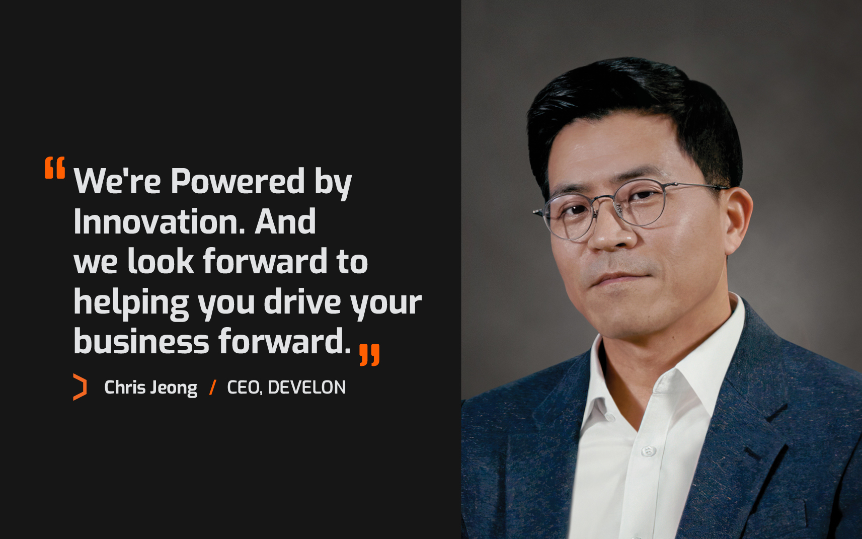 A photo of DEVELON CEO Chris Jeong.